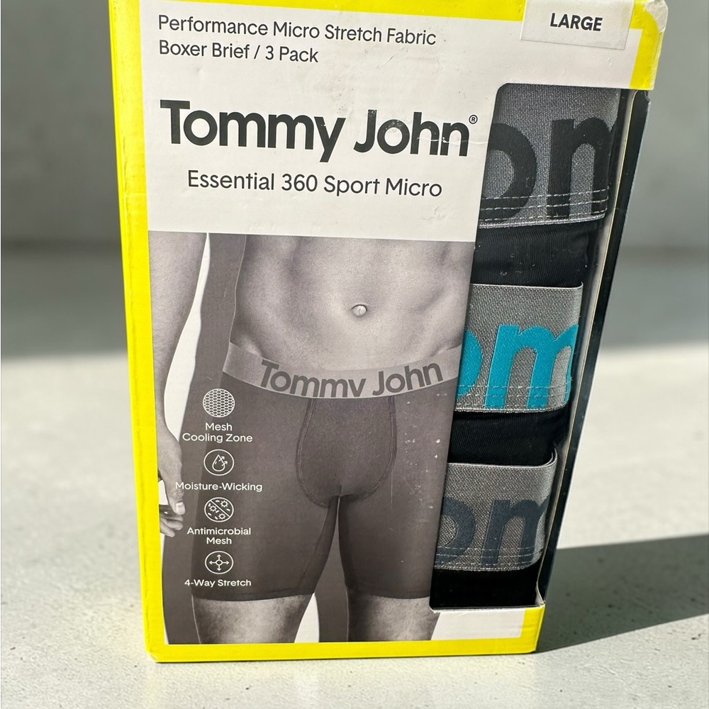 Tommy John Essential 360 Sport Micro Boxer Briefs 3-Pack Large NIB